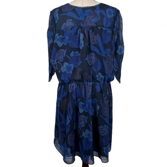 TED BAKER JULEAH RUCHED SLEEVED MINI DRESS BLUE, US SIZE 16-18 NWT - Picture 10 of 16